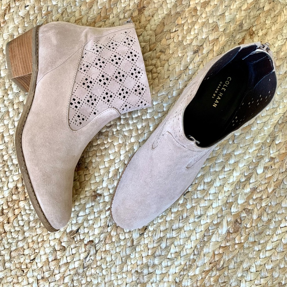 Cole Haan Jayne Suede Bootie Taupe Mauve Size 9.5